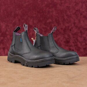 Steel Blue Wmn Hobart Steel Toe Work Black Leather Orthopedic Chelsea Boots 7.5